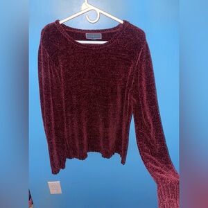 Karen Scott velvety soft wine red sweater